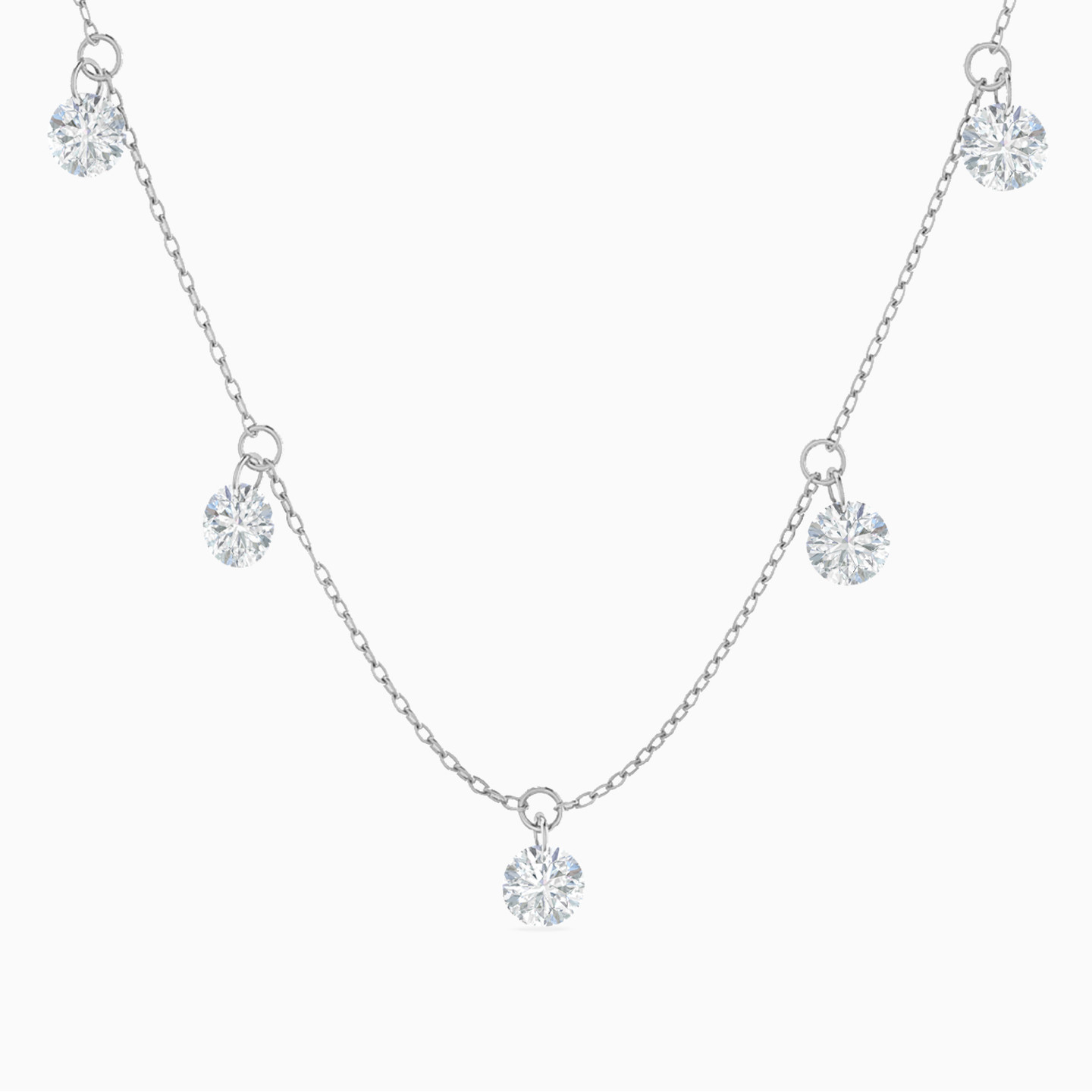 18K Gold Cubic Zirconia Chain Necklace