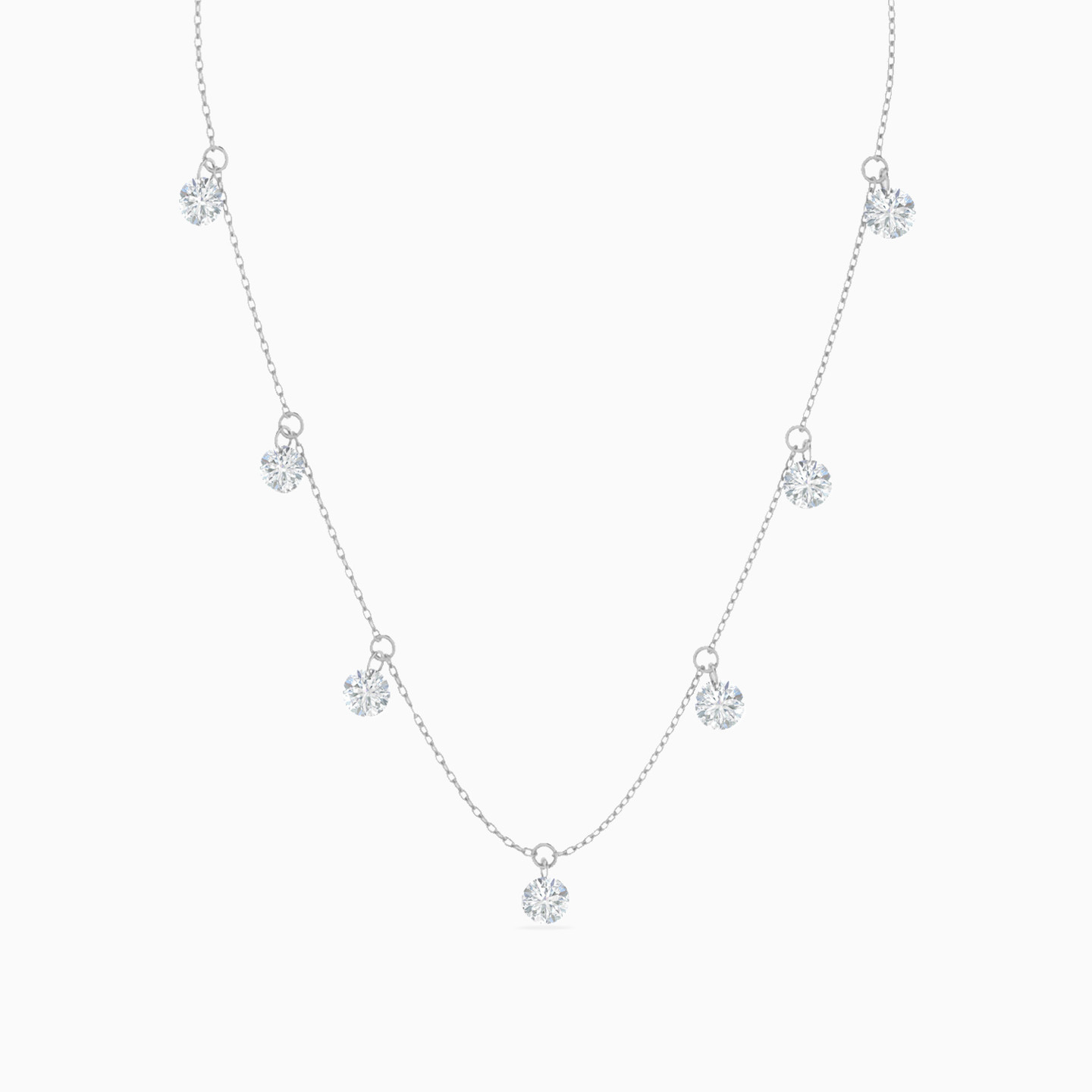 18K Gold Cubic Zirconia Chain Necklace - 3