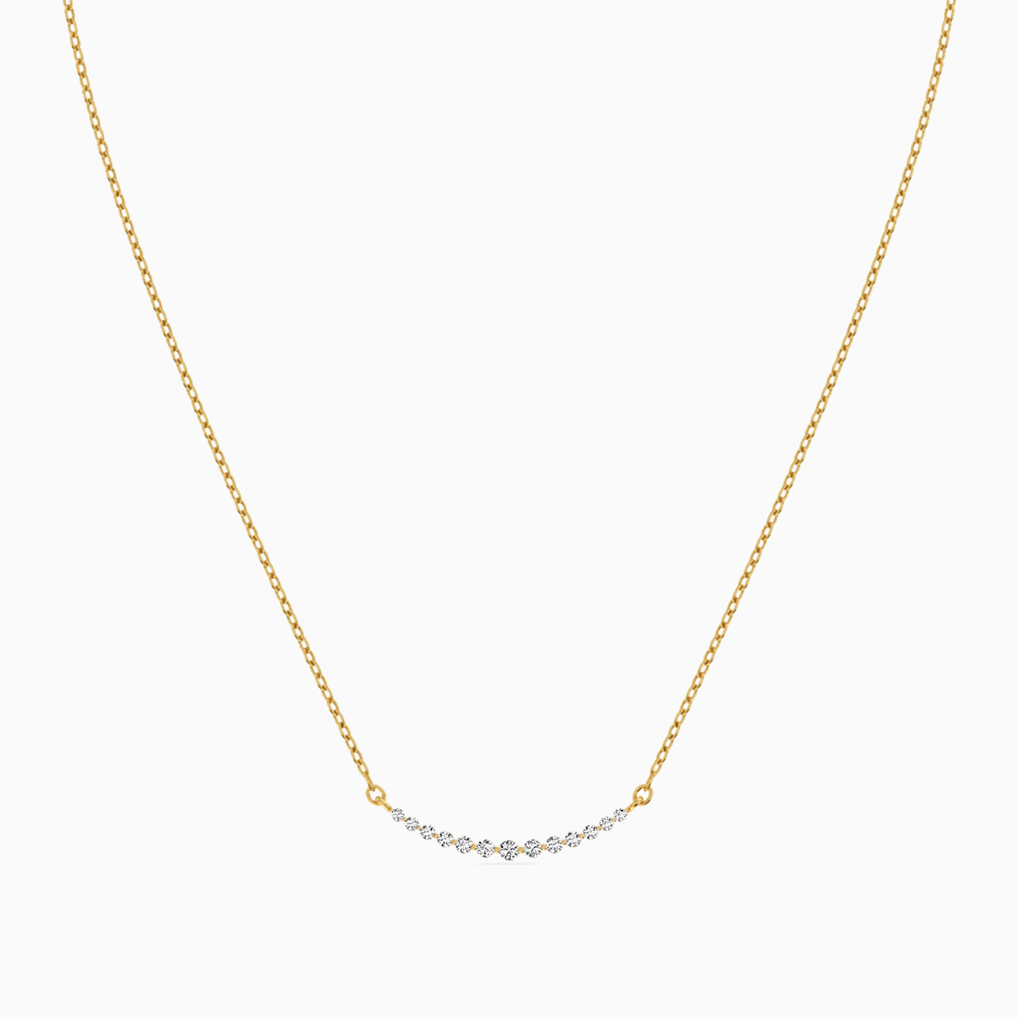 18K Gold Diamond Chain Necklace - 2