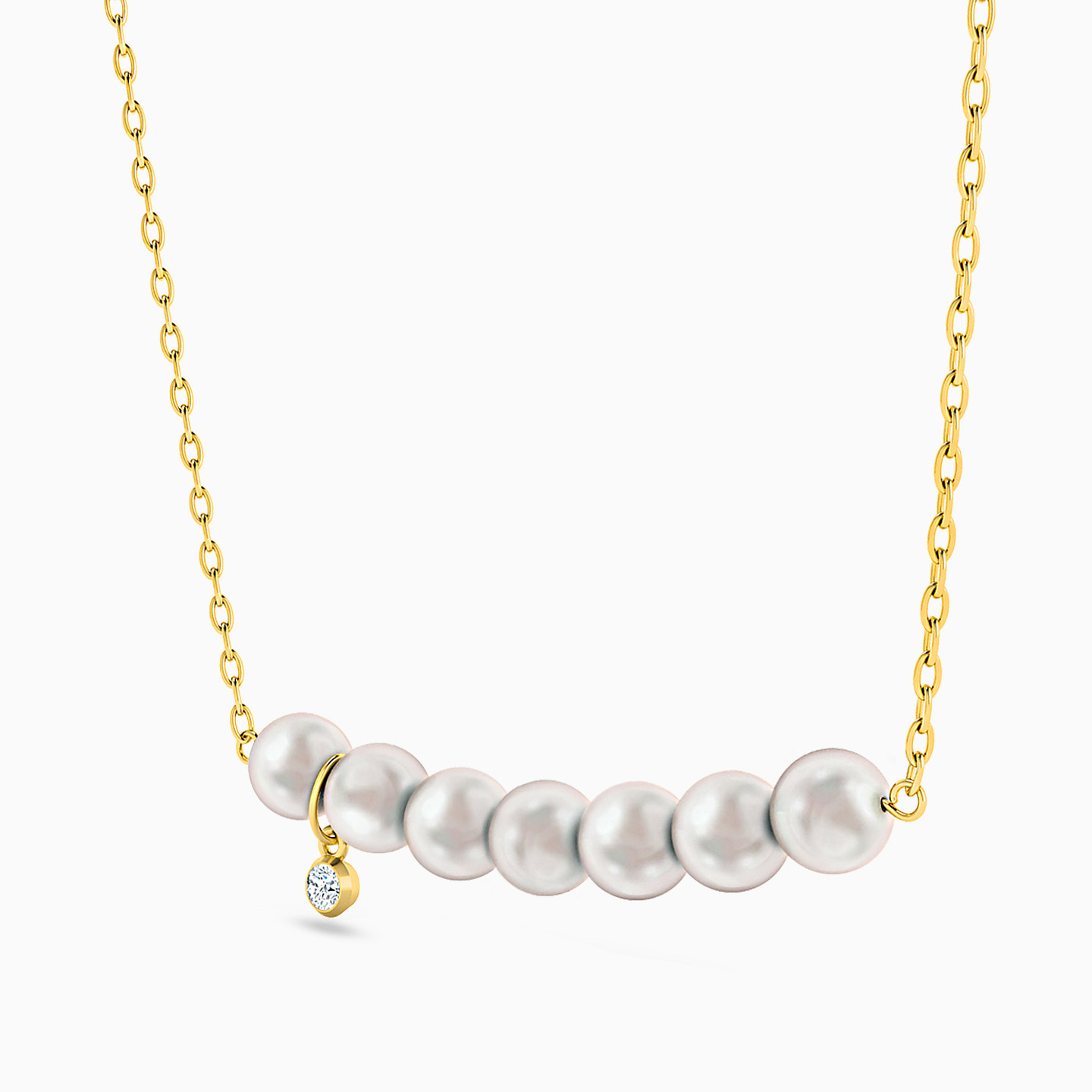 18K Gold Pearls Chain Necklace - 2