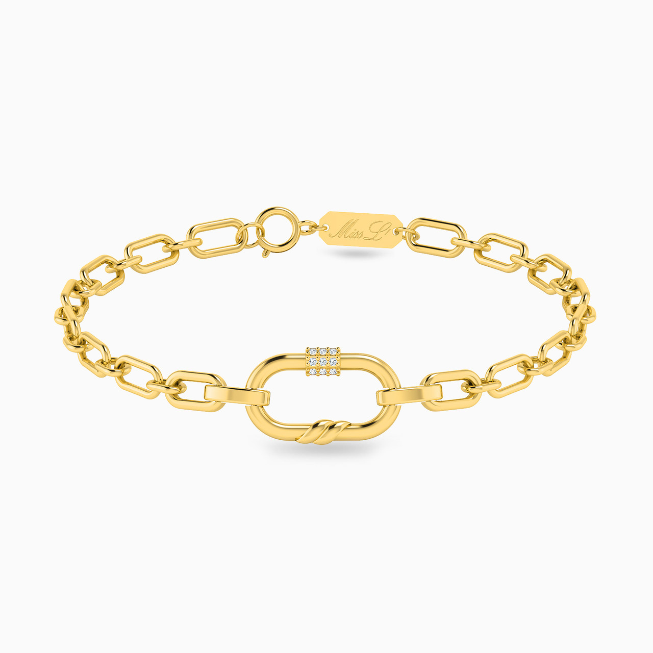 18K Gold Diamond Chain Bracelet
