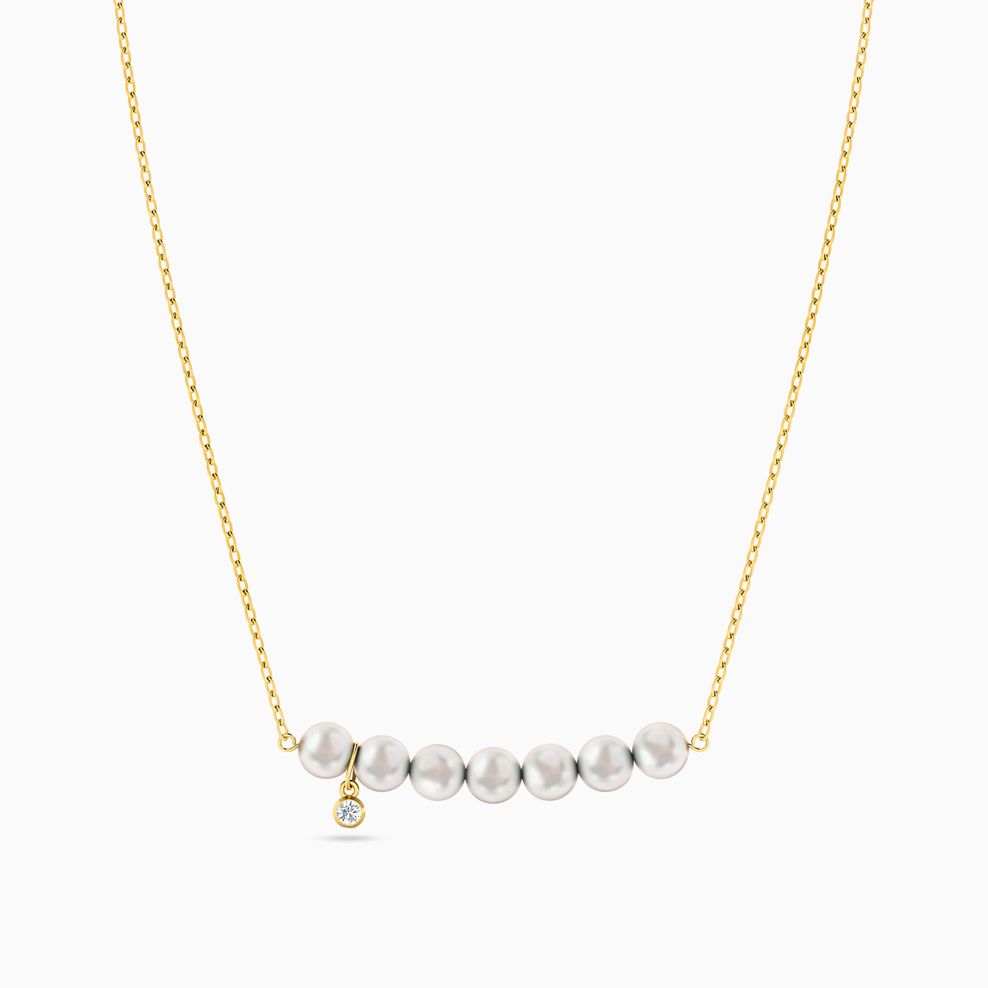 18K Gold Pearls Chain Necklace - 3