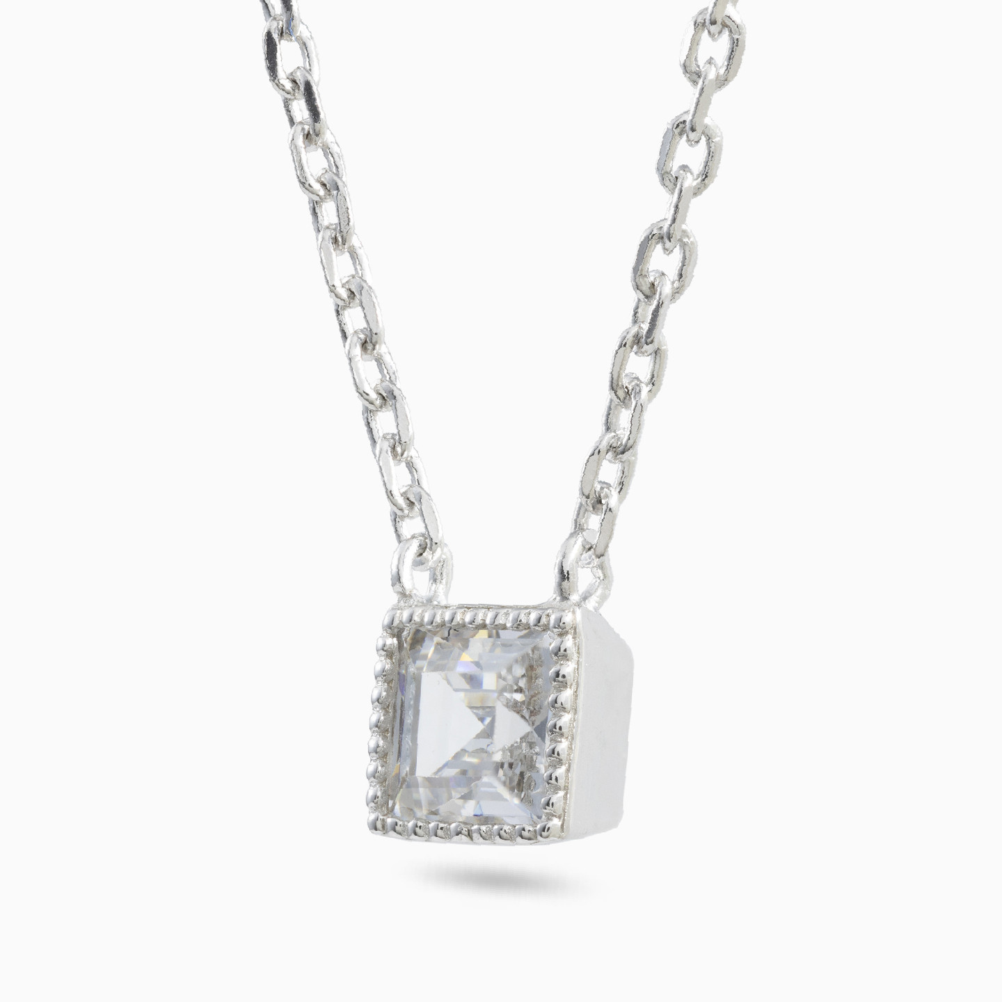 Sterling Silver Cubic Zirconia Pendant Necklace - 2