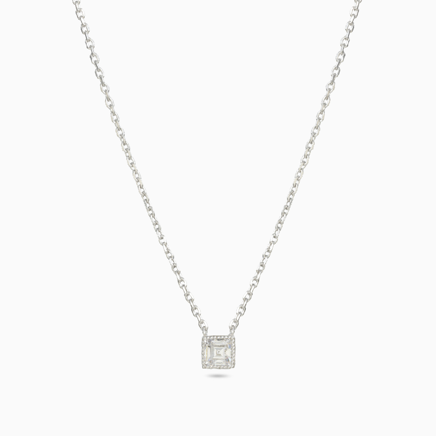 Sterling Silver Cubic Zirconia Pendant Necklace - 3