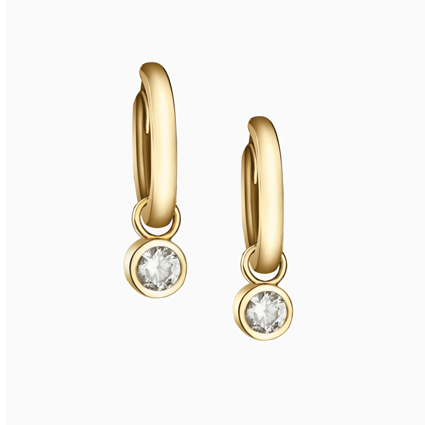 Gold Plated Cubic Zirconia Drop Earrings - 2