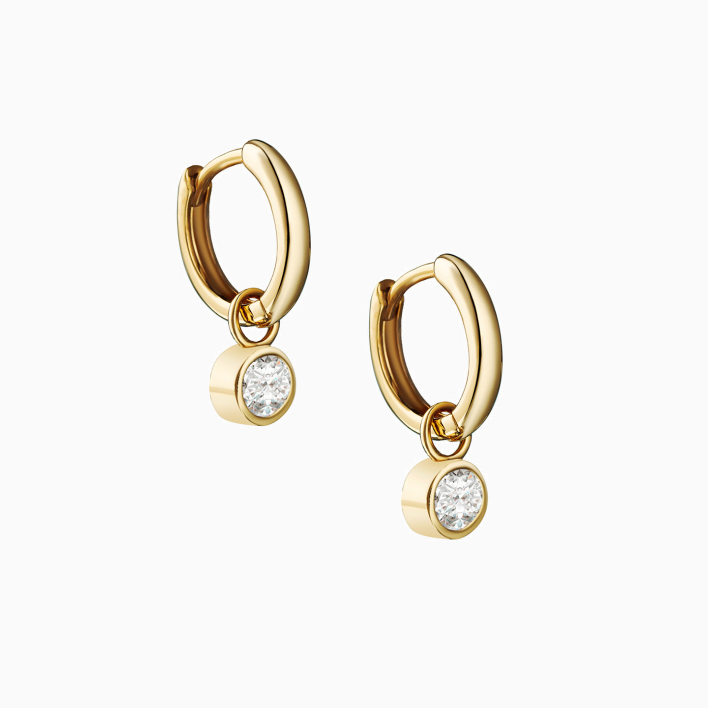 Gold Plated Cubic Zirconia Drop Earrings