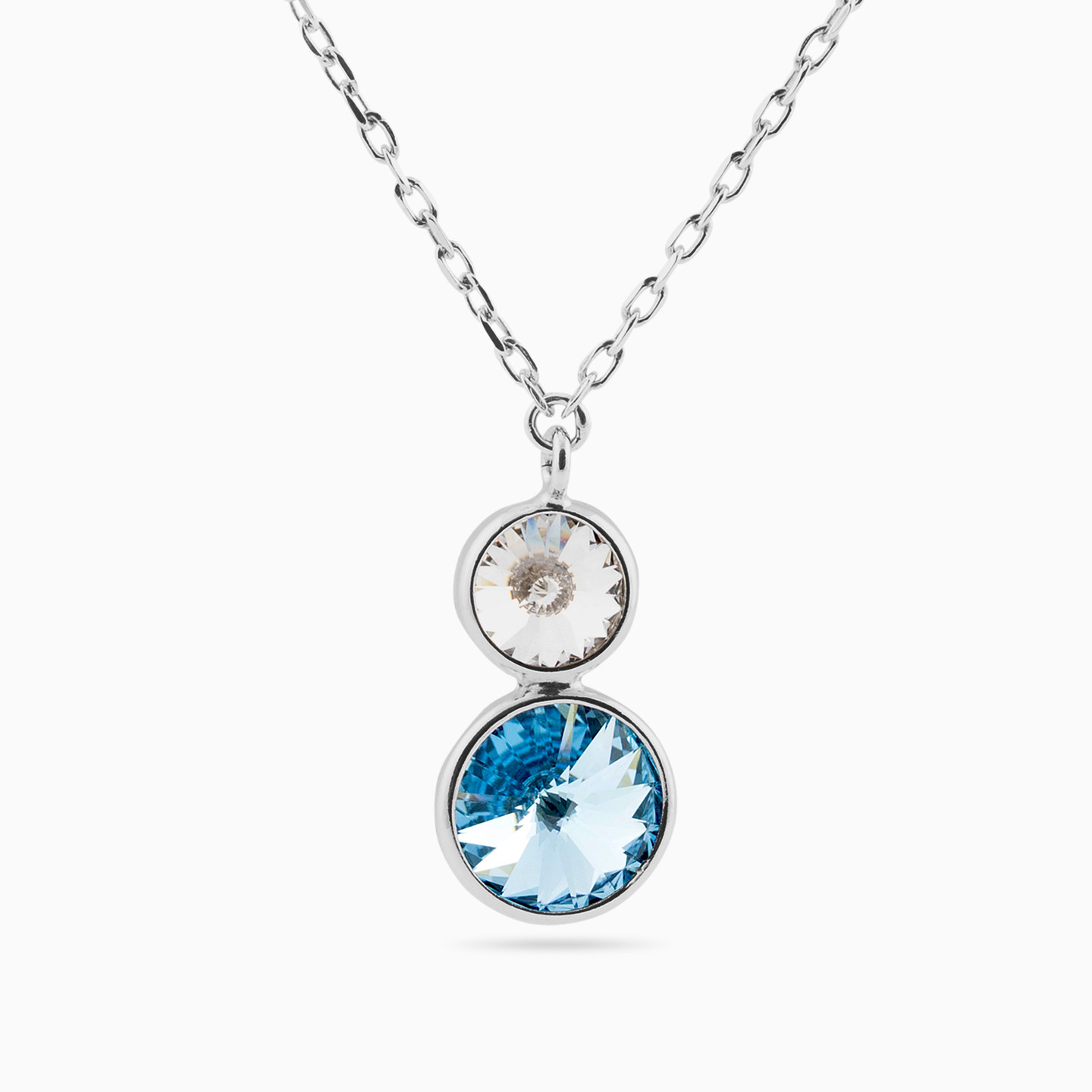 Sterling Silver Colored Stones Pendant Necklace
