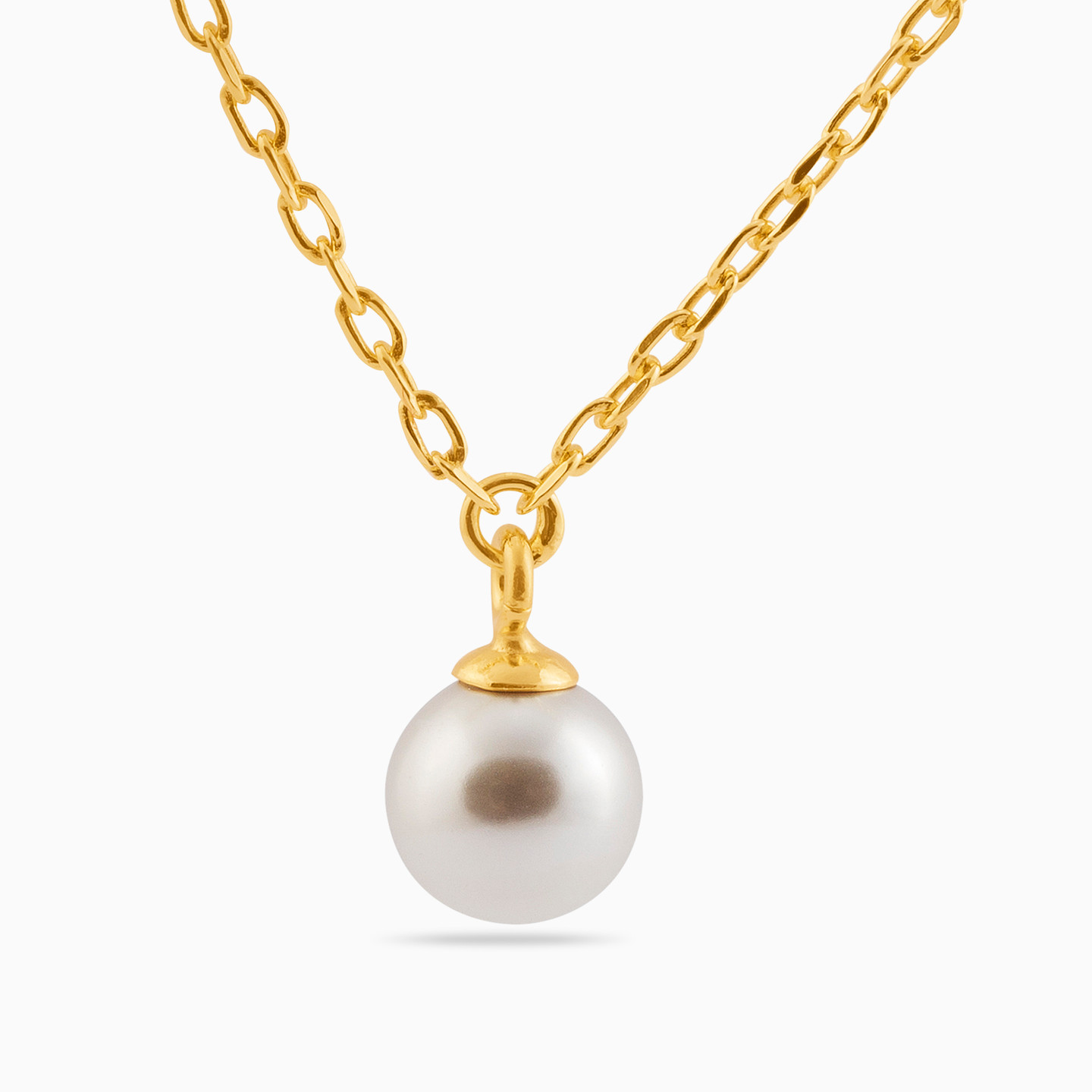 Gold Plated Pearl Pendant Necklace