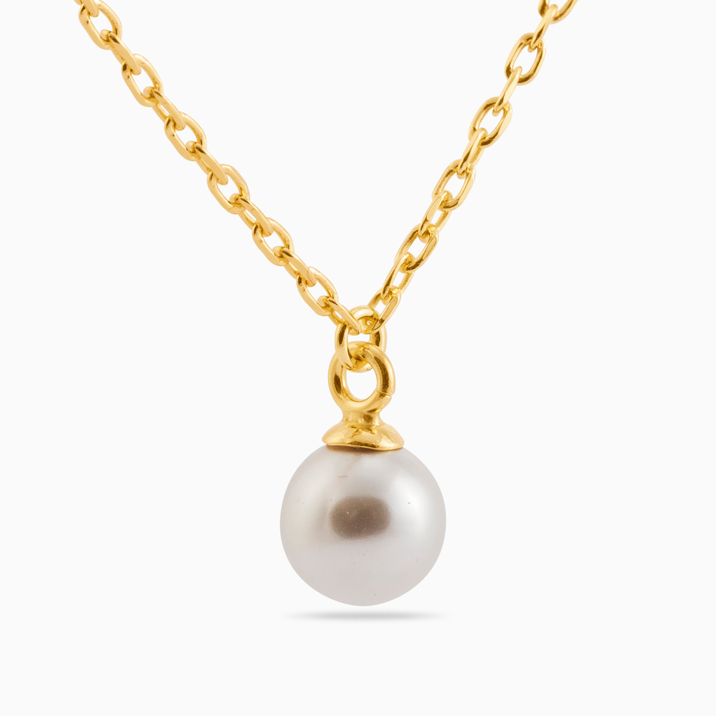 Gold Plated Pearl Pendant Necklace - 2
