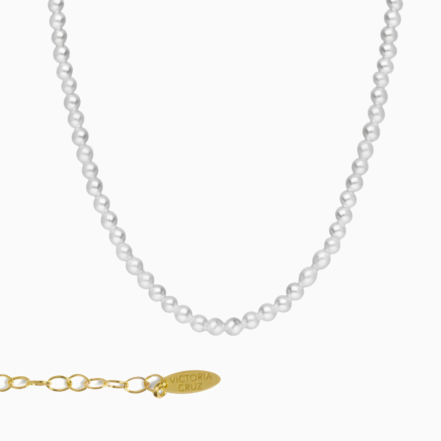 Gold Plated Pearls Chain Necklace