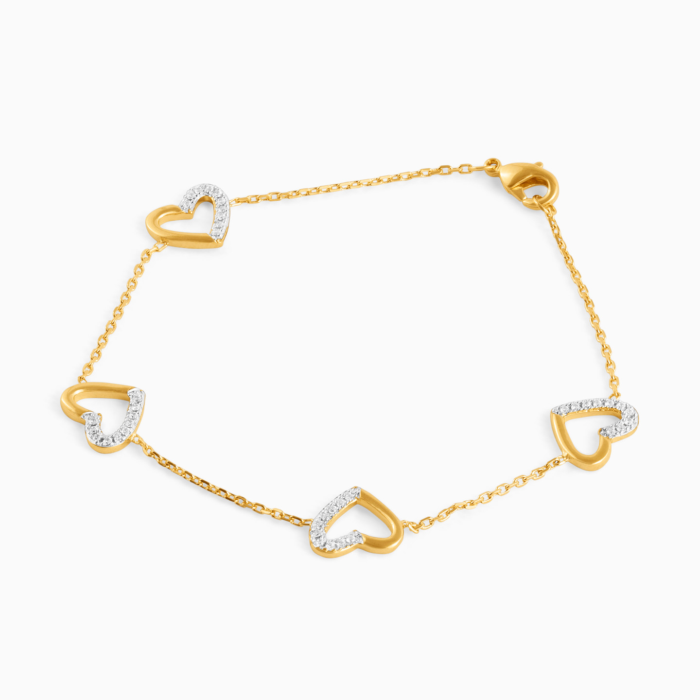 Gold Cubic Zirconia Chain Bracelet - 2