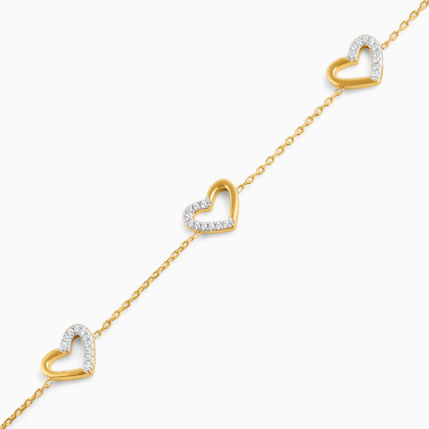 Gold Cubic Zirconia Chain Bracelet - 3