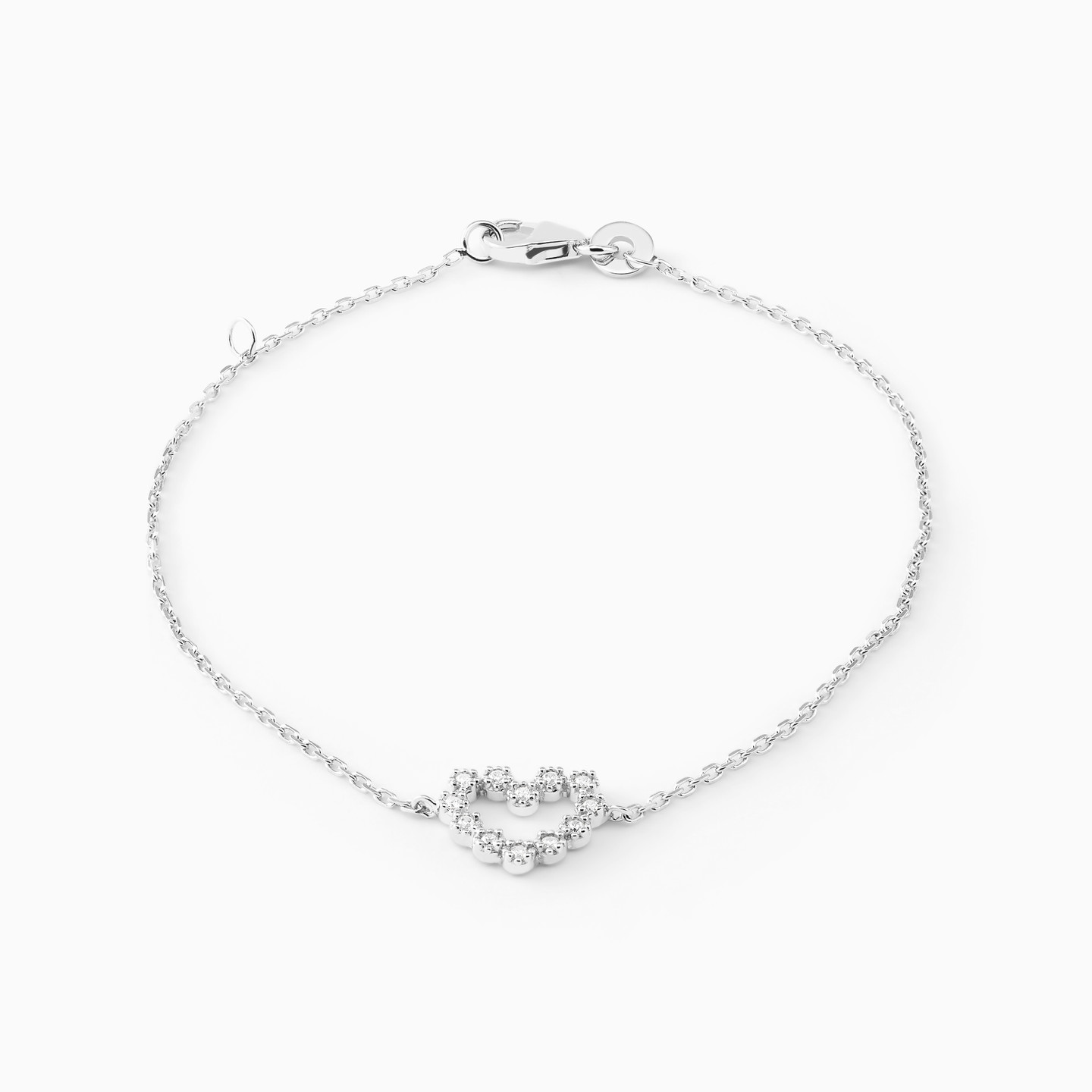 Sterling Silver Cubic Zirconia Chain Bracelet