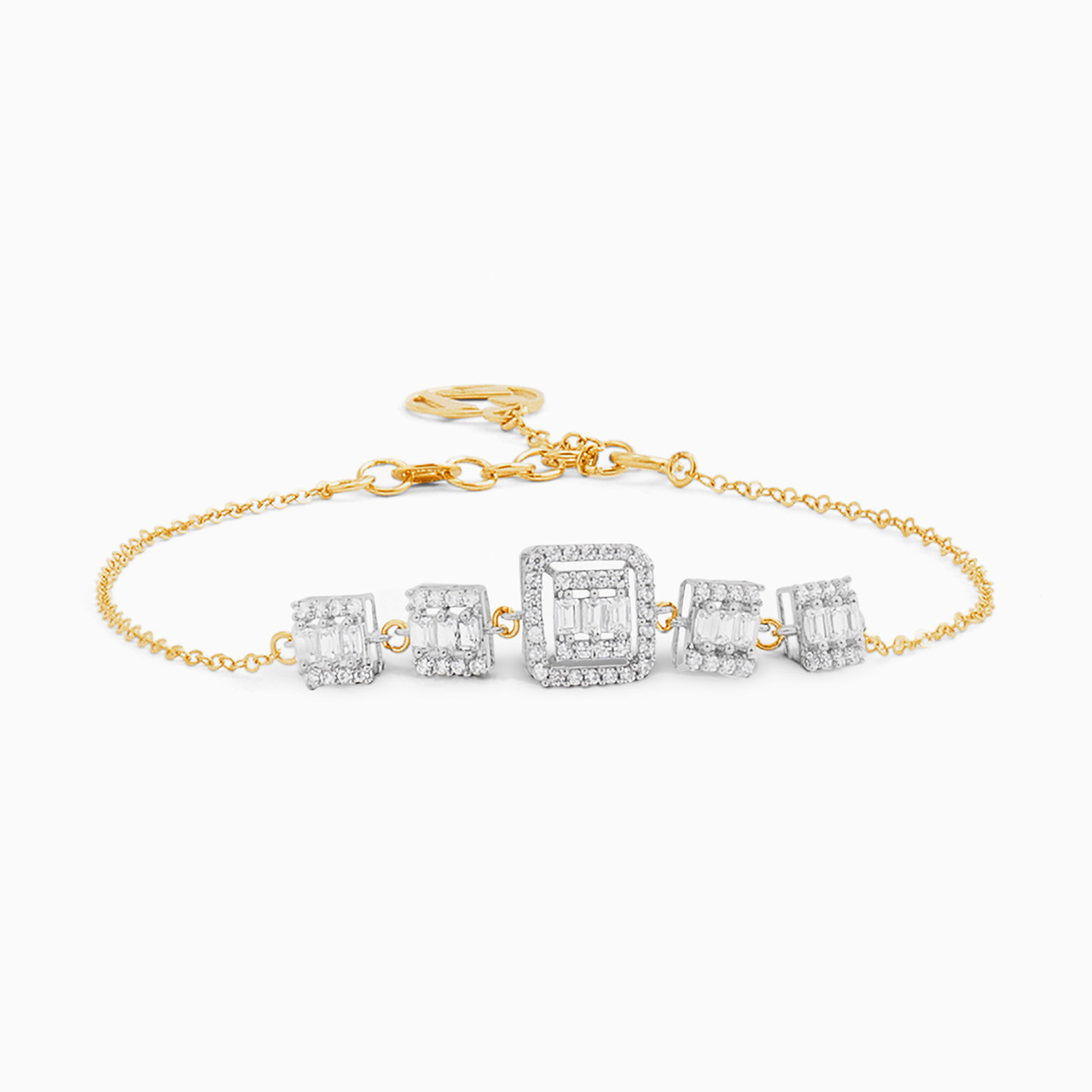 18K Gold Cubic Zirconia Chain Bracelet
