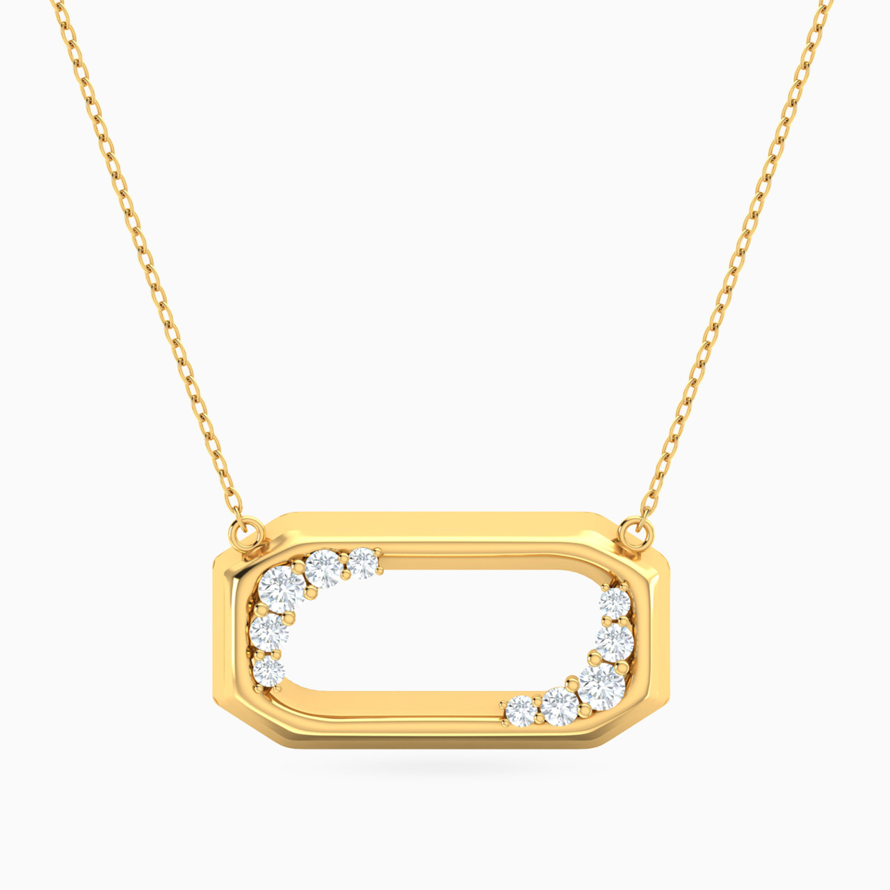 18K Gold Cubic Zirconia Pendant Necklace