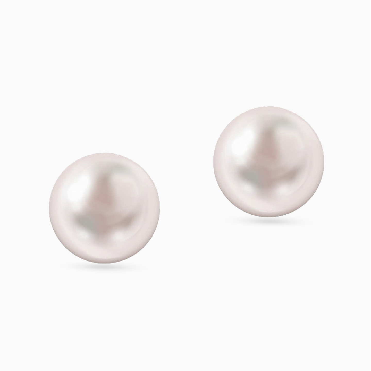 18K Gold Pearls Stud Earrings