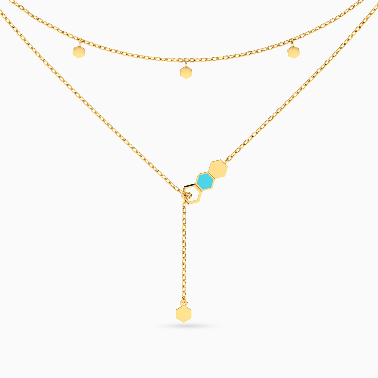 14K Gold Enamel Coated Pendant Necklace